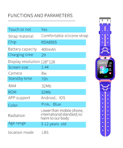 Montre Enfant Connectée, 2G, Android Et IOS